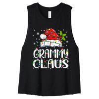 Grammy Claus Christmas Lights Pajama Family Matching Women's Racerback Cropped Tank