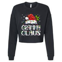 Grammy Claus Christmas Lights Pajama Family Matching Cropped Pullover Crew