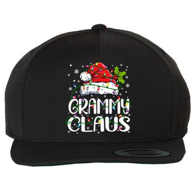 Grammy Claus Christmas Lights Pajama Family Matching Wool Snapback Cap