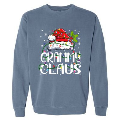 Grammy Claus Christmas Lights Pajama Family Matching Garment-Dyed Sweatshirt