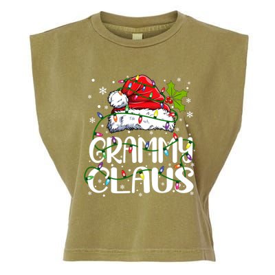 Grammy Claus Christmas Lights Pajama Family Matching Garment-Dyed Women's Muscle Tee