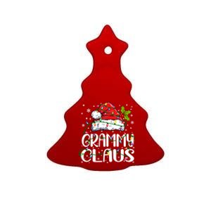 Grammy Claus Christmas Lights Pajama Family Matching Ceramic Tree Ornament