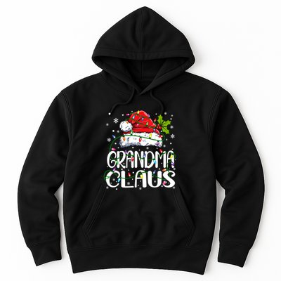 Grandma Claus Christmas Lights Pajama Family Matching Hoodie