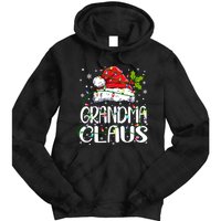 Grandma Claus Christmas Lights Pajama Family Matching Tie Dye Hoodie