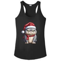 Grumpy Christmas Cat Santa Hat Ladies PosiCharge Competitor Racerback Tank