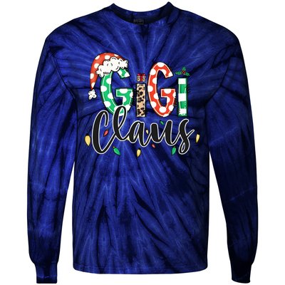 Gigi Claus Christmas Santa Claus Family Matching Tie-Dye Long Sleeve Shirt