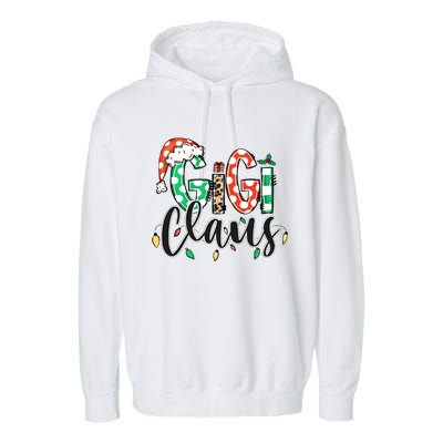 Gigi Claus Christmas Santa Claus Family Matching Garment-Dyed Fleece Hoodie