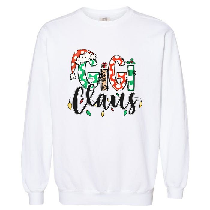 Gigi Claus Christmas Santa Claus Family Matching Garment-Dyed Sweatshirt