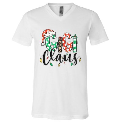 Gigi Claus Christmas Santa Claus Family Matching V-Neck T-Shirt