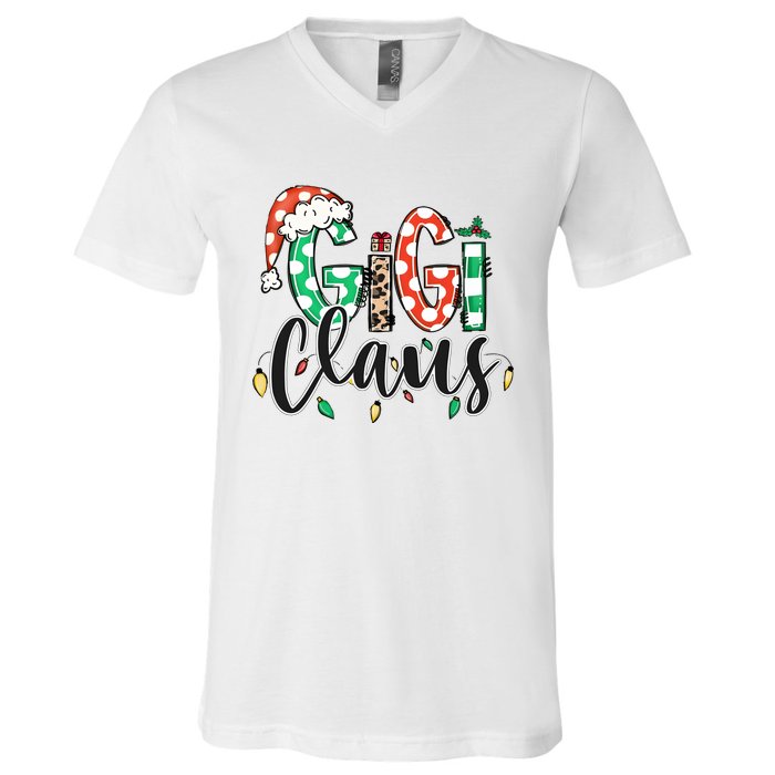 Gigi Claus Christmas Santa Claus Family Matching V-Neck T-Shirt