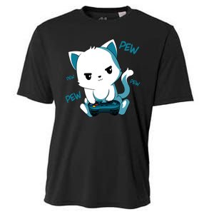 Gaming Cute Cat Gamer Kitty Cooling Performance Crew T-Shirt