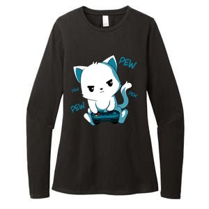 Gaming Cute Cat Gamer Kitty Womens CVC Long Sleeve Shirt