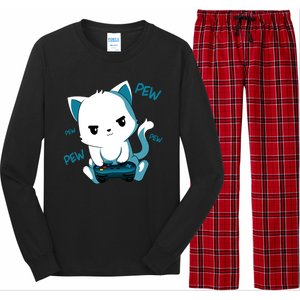 Gaming Cute Cat Gamer Kitty Long Sleeve Pajama Set