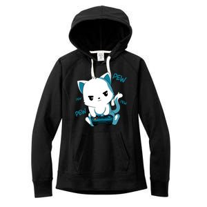 Gaming Cute Cat Gamer Kitty Women's Fleece Hoodie