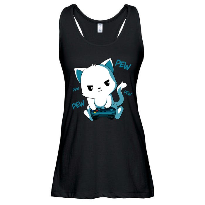 Gaming Cute Cat Gamer Kitty Ladies Essential Flowy Tank