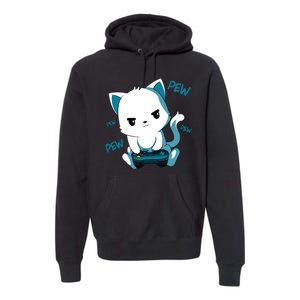 Gaming Cute Cat Gamer Kitty Premium Hoodie