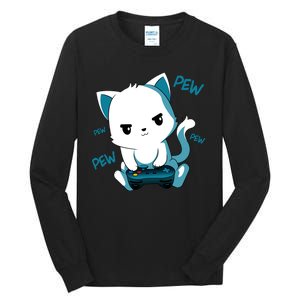 Gaming Cute Cat Gamer Kitty Tall Long Sleeve T-Shirt