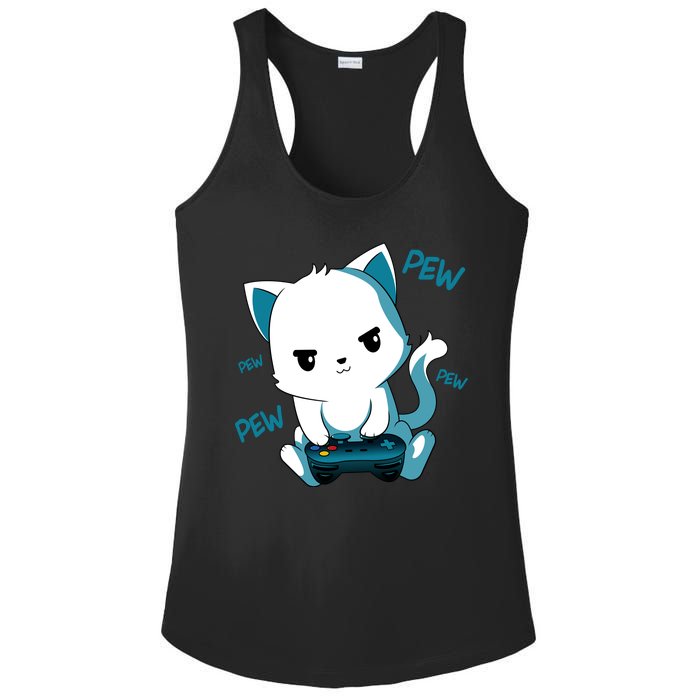 Gaming Cute Cat Gamer Kitty Ladies PosiCharge Competitor Racerback Tank