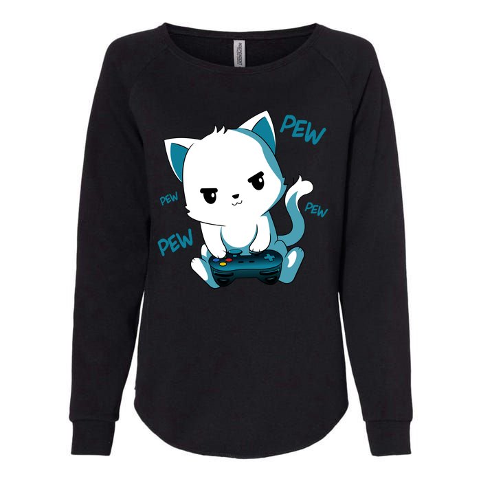 Gaming Cute Cat Gamer Kitty Womens California Wash Sweatshirt