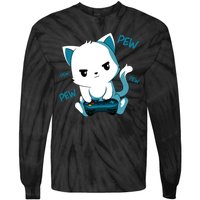 Gaming Cute Cat Gamer Kitty Tie-Dye Long Sleeve Shirt