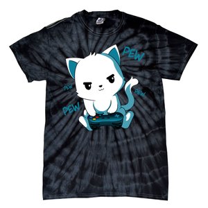 Gaming Cute Cat Gamer Kitty Tie-Dye T-Shirt