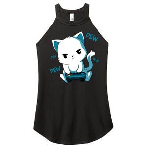 Gaming Cute Cat Gamer Kitty Women's Perfect Tri Rocker Tank