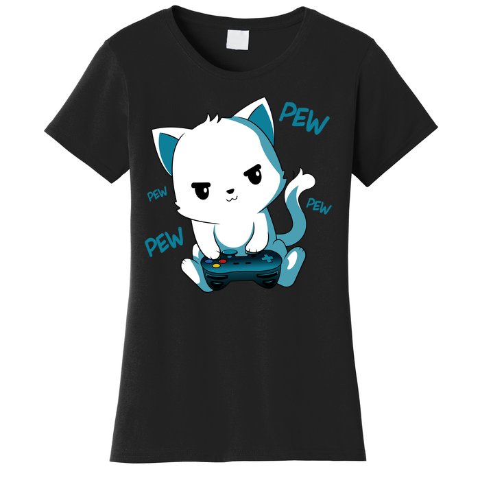 Gaming Cute Cat Gamer Kitty Women's T-Shirt