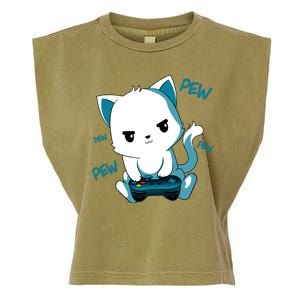 Gaming Cute Cat Gamer Kitty Garment-Dyed Women's Muscle Tee