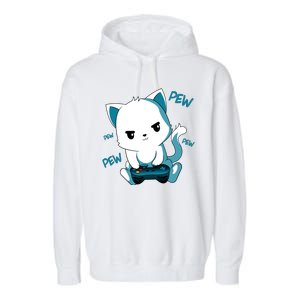 Gaming Cute Cat Gamer Kitty Garment-Dyed Fleece Hoodie