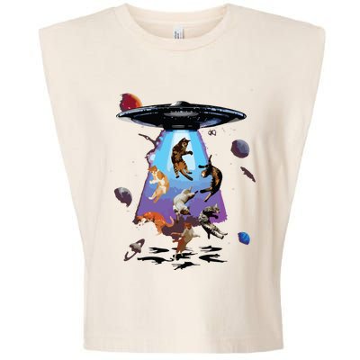 Galaxy Cat Cat UFO Funny Cat Cat Graphic Cat Owner Garment-Dyed Women's Muscle Tee