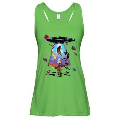 Galaxy Cat Cat UFO Funny Cat Cat Graphic Cat Owner Ladies Essential Flowy Tank