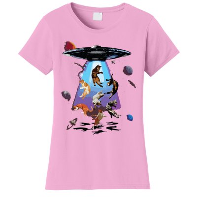 Galaxy Cat Cat UFO Funny Cat Cat Graphic Cat Owner Women's T-Shirt