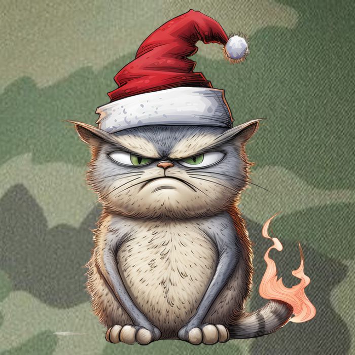 Grumpy Christmas Cat Santa Hat Legacy Tie Dye Trucker Hat