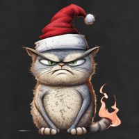 Grumpy Christmas Cat Santa Hat Cool Comfort Performance Bucket Hat