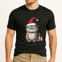 Grumpy Christmas Cat Santa Hat Performance Shirt