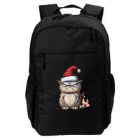 Grumpy Christmas Cat Santa Hat Backpack