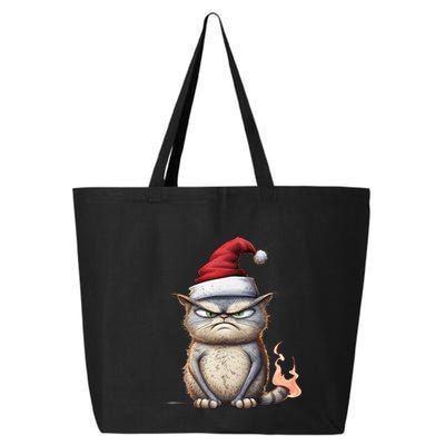 Grumpy Christmas Cat Santa Hat 25L Jumbo Tote