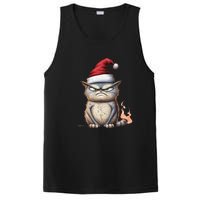 Grumpy Christmas Cat Santa Hat PosiCharge Competitor Tank