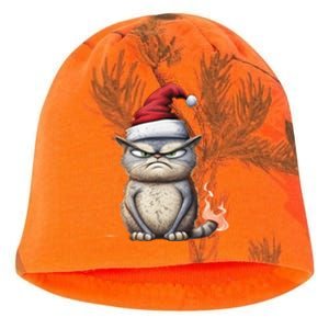 Grumpy Christmas Cat Santa Hat Kati - Camo Knit Beanie