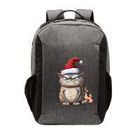 Grumpy Christmas Cat Santa Hat Vector Backpack