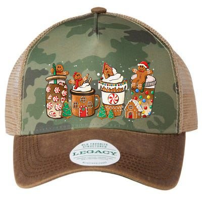 Gingerbread Cookie Christmas Coffee Cups Latte Drink Outfit Legacy Tie Dye Trucker Hat