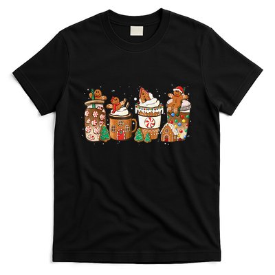 Gingerbread Cookie Christmas Coffee Cups Latte Drink Outfit T-Shirt