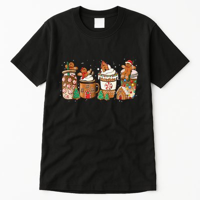 Gingerbread Cookie Christmas Coffee Cups Latte Drink Outfit Tall T-Shirt