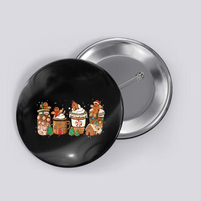 Gingerbread Cookie Christmas Coffee Cups Latte Drink Outfit Button