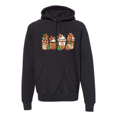 Gingerbread Cookie Christmas Coffee Cups Latte Drink Outfit Premium Hoodie