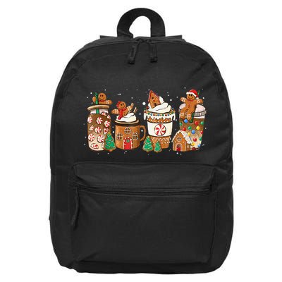 Gingerbread Cookie Christmas Coffee Cups Latte Drink Outfit 16 in Basic Backpack