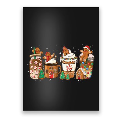 Gingerbread Cookie Christmas Coffee Cups Latte Drink Outfit Poster