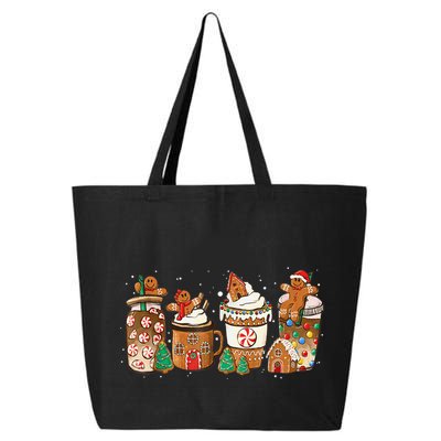 Gingerbread Cookie Christmas Coffee Cups Latte Drink Outfit 25L Jumbo Tote