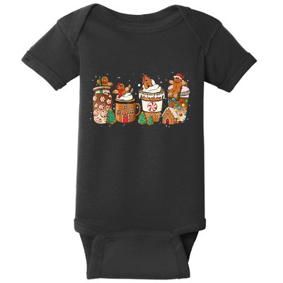 Gingerbread Cookie Christmas Coffee Cups Latte Drink Outfit Baby Bodysuit