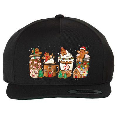 Gingerbread Cookie Christmas Coffee Cups Latte Drink Outfit Wool Snapback Cap